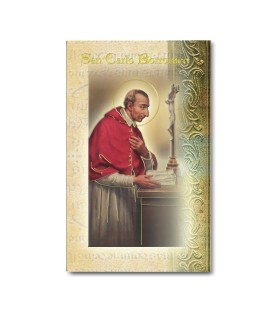 Biglietto con biografia e preghiera a San Carlo Borromeo