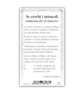 Pacchetto da 100 copie di: Santino Santa Rita da Cascia con preghiera e finiture in oro a caldo