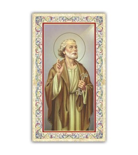 Pacchetto da 100 copie di: Santino San Giovanni Bosco con preghiera e finiture in oro a caldo