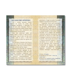 Biglietto con biografia e preghiera a San Giacomo