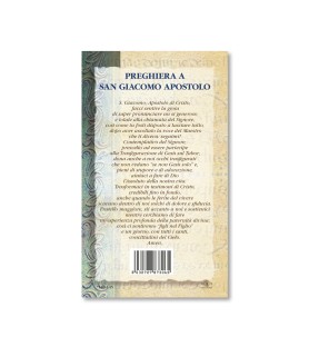 Biglietto con biografia e preghiera a San Giacomo