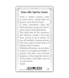 Pacchetto da 100 copie di: Santino Trinità con preghiera e finiture in oro a caldo