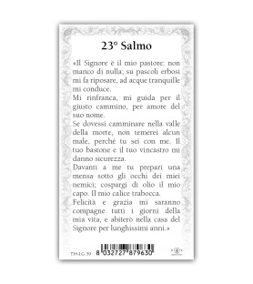 Pacchetto da 100 copie di: Santino Gesù che accoglie in cielo con preghiera e finiture in oro a caldo