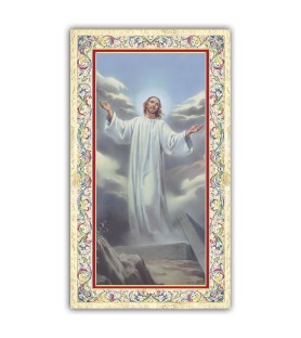 Pacchetto da 100 copie di: Santino Madonna della Tenerezza con preghiera e finiture in oro a caldo