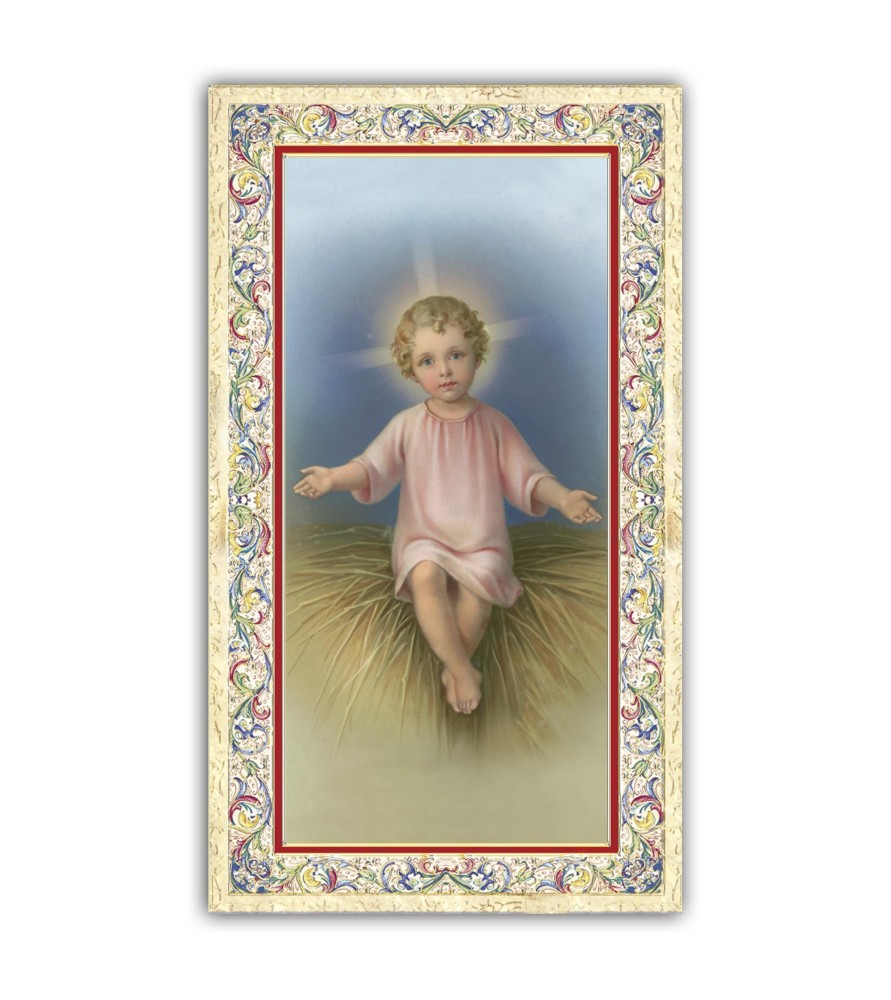Pacchetto da 100 copie di: Santino Gesù con i pargoli con preghiera e finiture in oro a caldo Pacchetto da 100 copie di: Santino Gesù con i pargoli con preghiera e finiture in oro a caldo