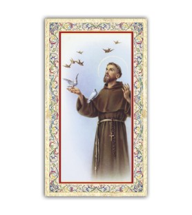 Pacchetto da 100 copie di: Santino San Giovanni Battista de la Salle con preghiera e finiture in oro a caldo