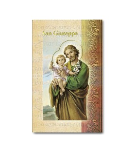 Biglietto con biografia e preghiera a San Giuseppe