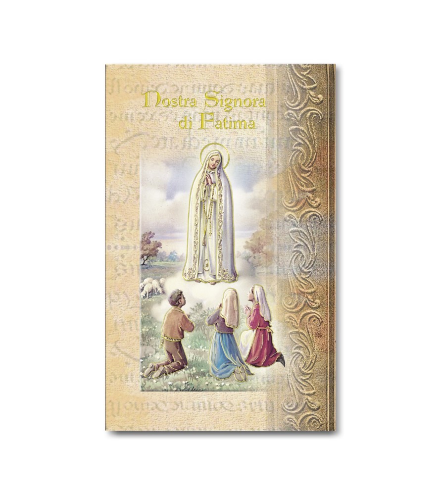 Biglietto con biografia e preghiera alla Madonna di Fatima Biglietto con biografia e preghiera alla Madonna di Fatima