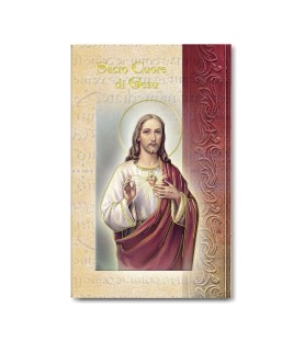 Biglietto con biografia e preghiera al Sacro Cuore di Gesù