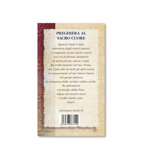 Biglietto con biografia e preghiera al Sacro Cuore di Gesù