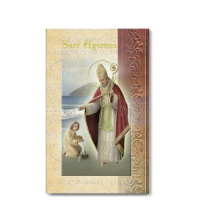 Biglietto con biografia e preghiera a Sant'Agostino
