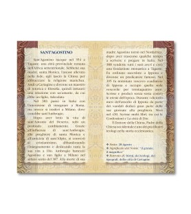 Biglietto con biografia e preghiera a Sant'Agostino