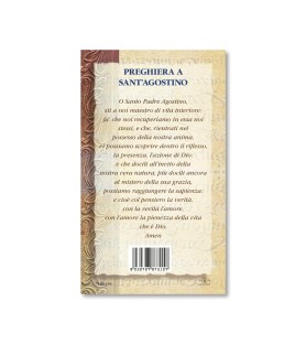 Biglietto con biografia e preghiera a Sant'Agostino