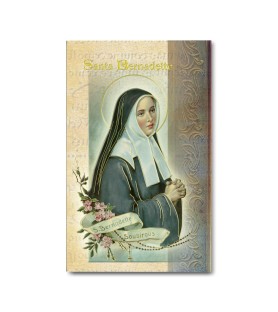 Biglietto con biografia e preghiera a Santa Bernadette