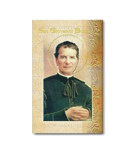 Biglietto con biografia e preghiera a San Giovanni Bosco