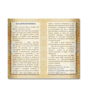 Biglietto con biografia e preghiera a San Giovanni Bosco