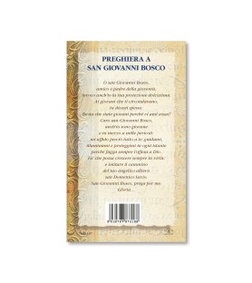 Biglietto con biografia e preghiera a San Giovanni Bosco