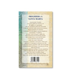 Biglietto con biografia e preghiera a Santa Marta