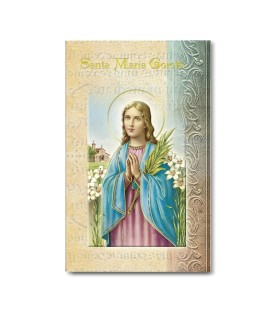 Biglietto con biografia e preghiera a Santa Maria Goretti