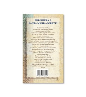 Biglietto con biografia e preghiera a Santa Maria Goretti