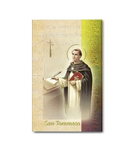 Biglietto con biografia e preghiera a San Tommaso