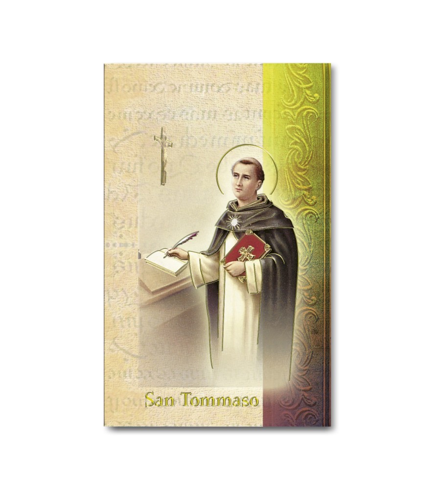 Biglietto con biografia e preghiera a San Tommaso Biglietto con biografia e preghiera a San Tommaso