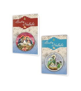 Set di 2 Biglietti con decorazione in legno per albero