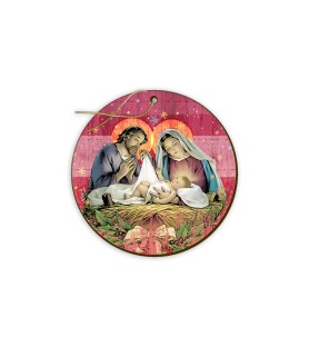 Set di 2 Biglietti con decorazione in legno per albero