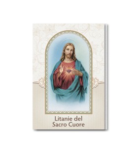 Pacco da 20 Biglietti in carta perlata con litanie al Sacro Cuore di Gesù