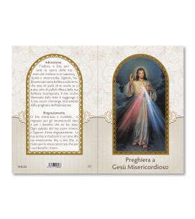 Pacco da 20 Biglietti in carta perlata con preghiera a Gesù Misericordioso