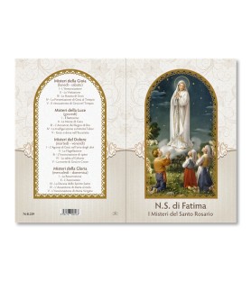 Pacco da 20 Biglietti in carta perlata con I Misteri del Santo Rosario