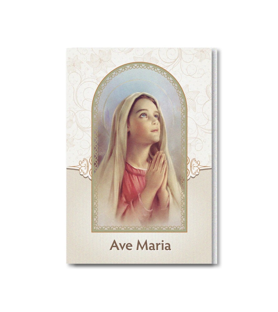 Pacco da 20 Biglietti in carta perlata con l'Ave Maria Pacco da 20 Biglietti in carta perlata con l'Ave Maria