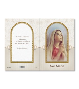 Pacco da 20 Biglietti in carta perlata con l'Ave Maria
