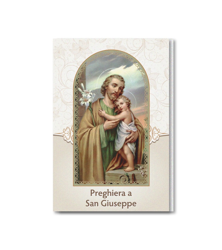 Pacco da 20 Biglietti in carta perlata con la preghiera a San Giuseppe Pacco da 20 Biglietti in carta perlata con la preghiera a San Giuseppe