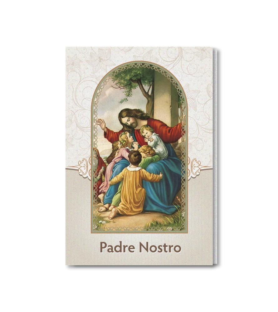 Pacco da 20 Biglietti in carta perlata con il Padre Nostro Pacco da 20 Biglietti in carta perlata con il Padre Nostro