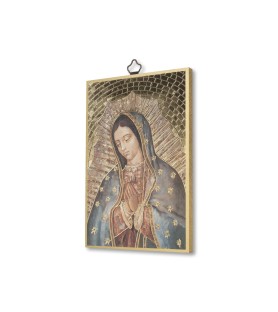 Quadretto in MDF con mosaico in lamina dorata della Madonna di Guadalupe