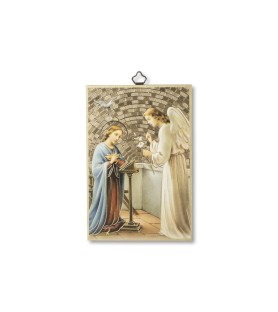 Quadretto in MDF con mosaico in lamina dorata di San Gabriele Arcangelo