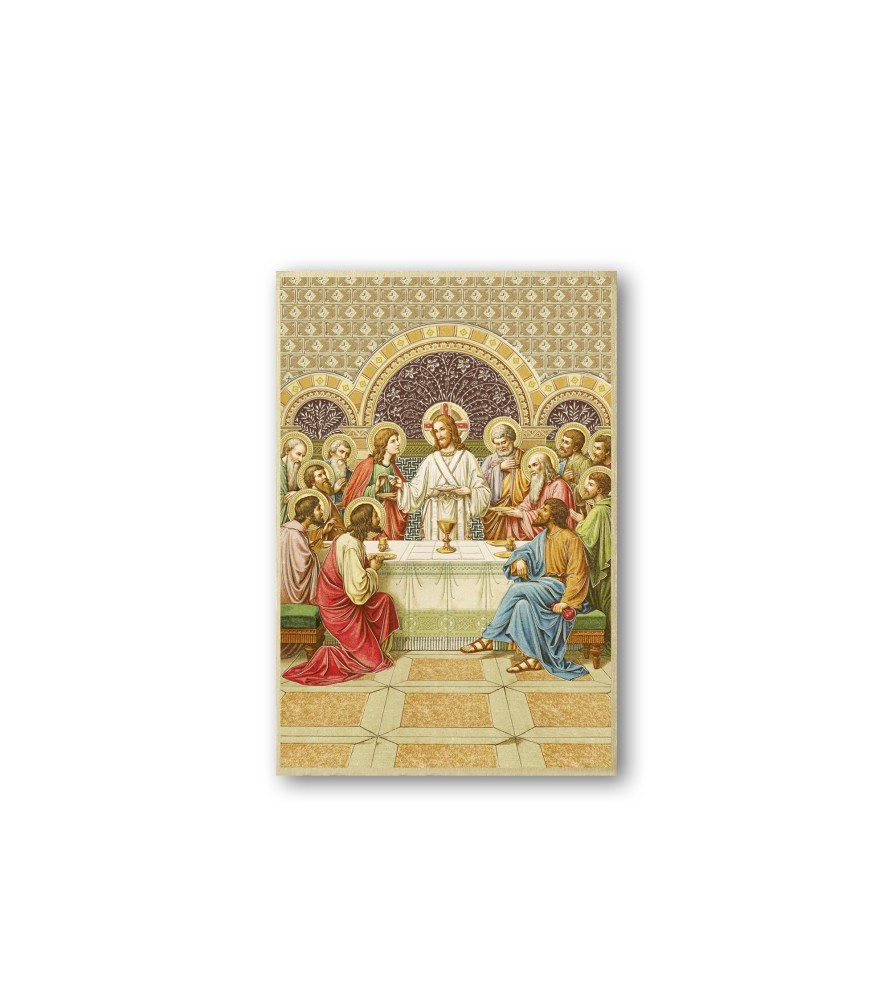 Quadretto in MDF con mosaico in lamina dorata con l'Ultima Cena Quadretto in MDF con mosaico in lamina dorata con l'Ultima Cena