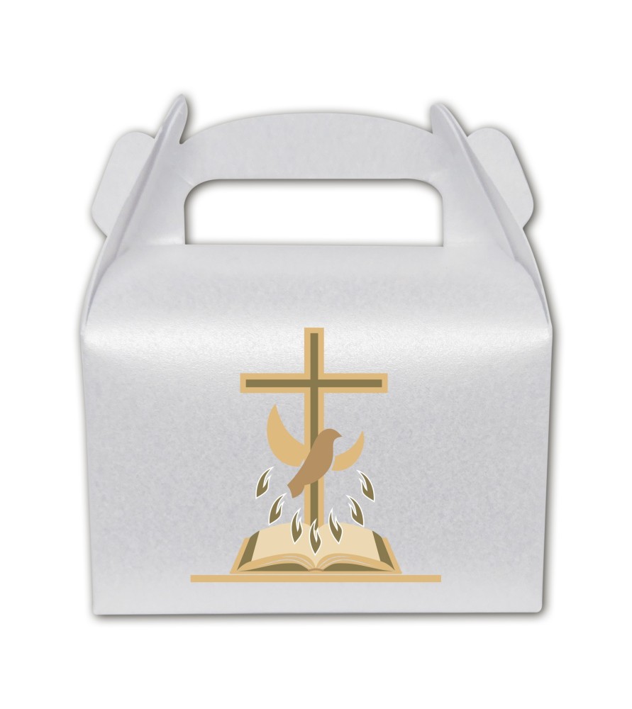 Confezione da 10 Kit per bomboniera fai da te in carta perlata per la Cresima Confezione da 10 Kit per bomboniera fai da te in carta perlata per la Cresima