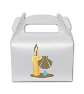 Confezione da 10 Kit per bomboniera fai da te in carta perlata per il Battesimo