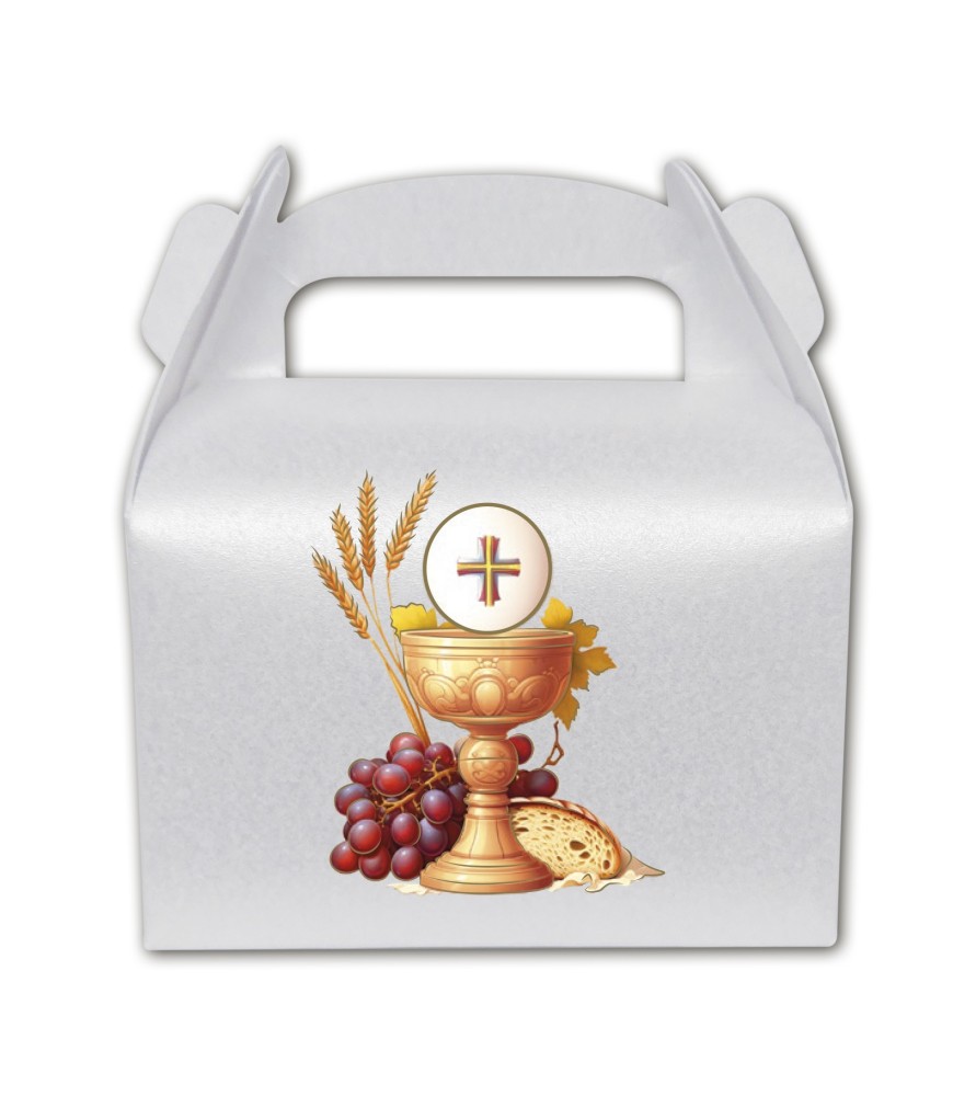 Confezione da 10 Kit per bomboniera fai da te in carta perlata per la Prima Comunione Confezione da 10 Kit per bomboniera fai da te in carta perlata per la Prima Comunione