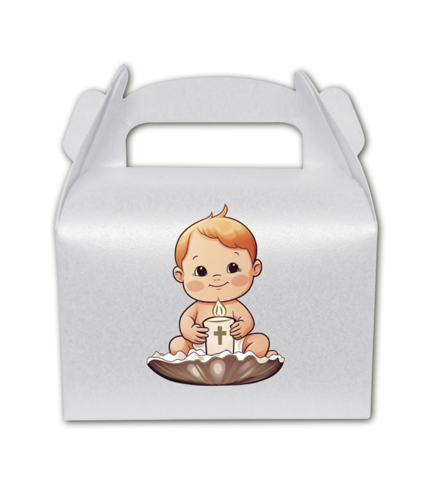 Confezione da 10 Kit per bomboniera fai da te in carta perlata per il Battesimo Confezione da 10 Kit per bomboniera fai da te in carta perlata per il Battesimo
