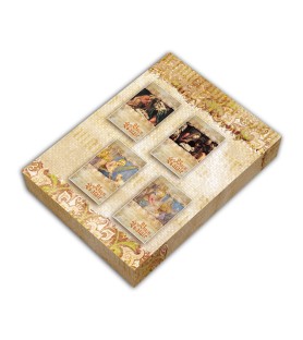 Set di 12 biglietti assortiti in cartoncino pregiato della Natività in elegante scatola regalo
