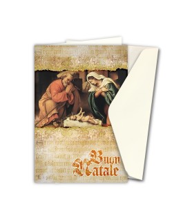 Set di 12 biglietti assortiti in cartoncino pregiato della Natività in elegante scatola regalo