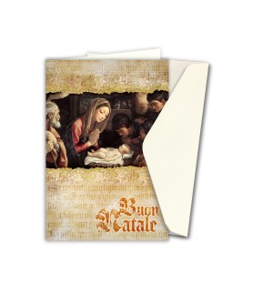 Set di 12 biglietti assortiti in cartoncino pregiato della Natività in elegante scatola regalo