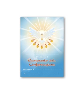 Croce in resina porcellanata di Cresima con diploma