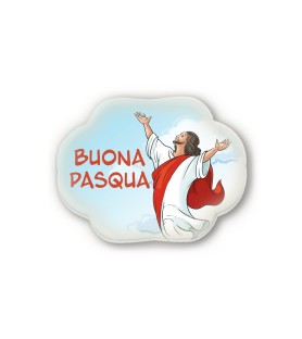 Soprammobile magnetico sagomato in resina porcellanata con la Resurrezione