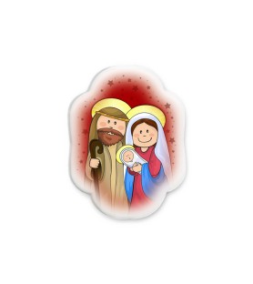 Soprammobile magnetico sagomato in resina porcellanata con presepe per bambini