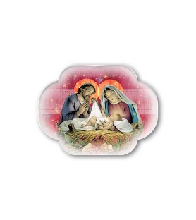 Soprammobile magnetico sagomato in resina porcellanata con Natività