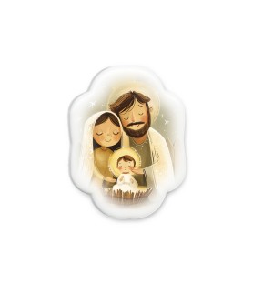 Soprammobile magnetico sagomato in resina porcellanata con la Natività